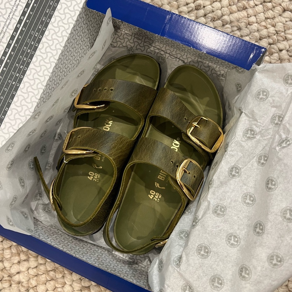 Birkenstock Milano big buckle olive sz 40